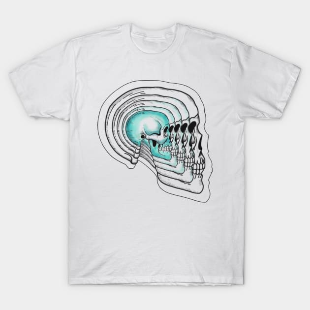 Trippy skull design T-Shirt by Rachellily